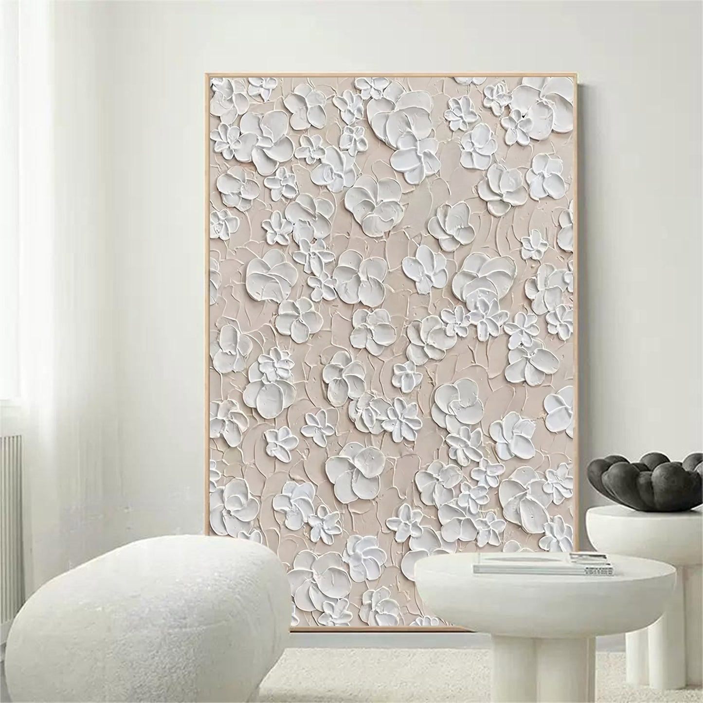 Wabi-Sabi Painting White Flower TA#029