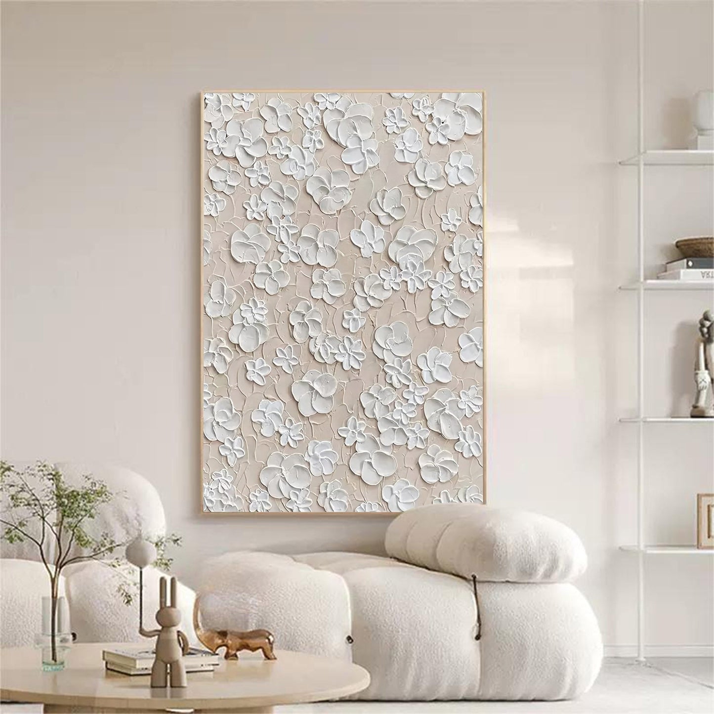 Wabi-Sabi Painting White Flower TA#029