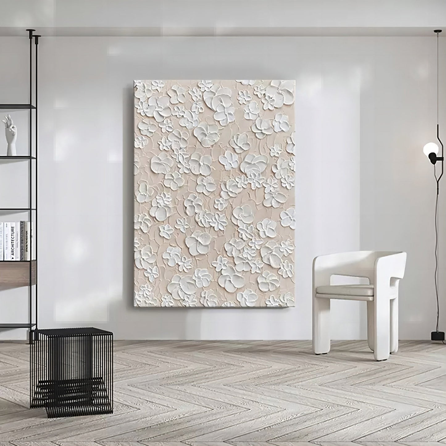 Wabi-Sabi Painting White Flower TA#029