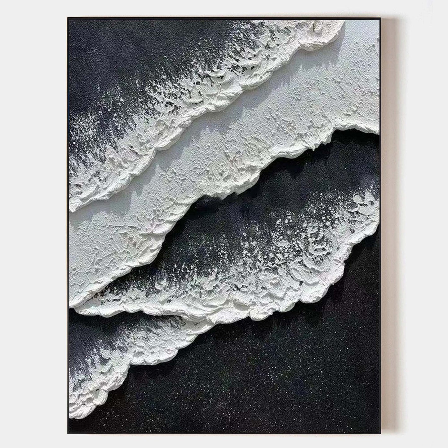 Minimalist Black & White Texture Painting CM#131