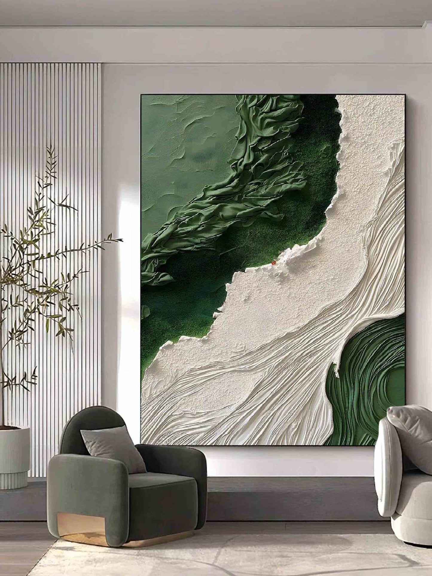 Wabi-Sabi Green Painting TA#031