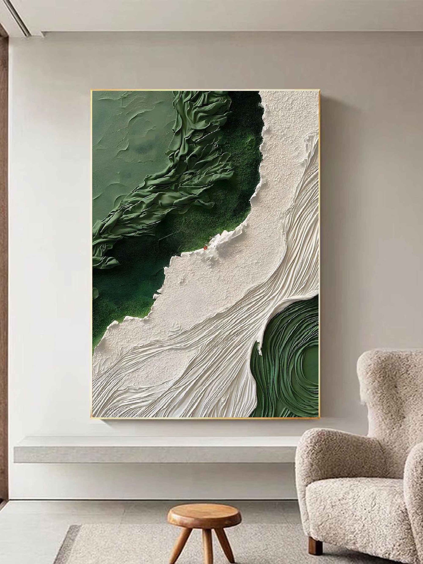 Wabi-Sabi Green Painting TA#031