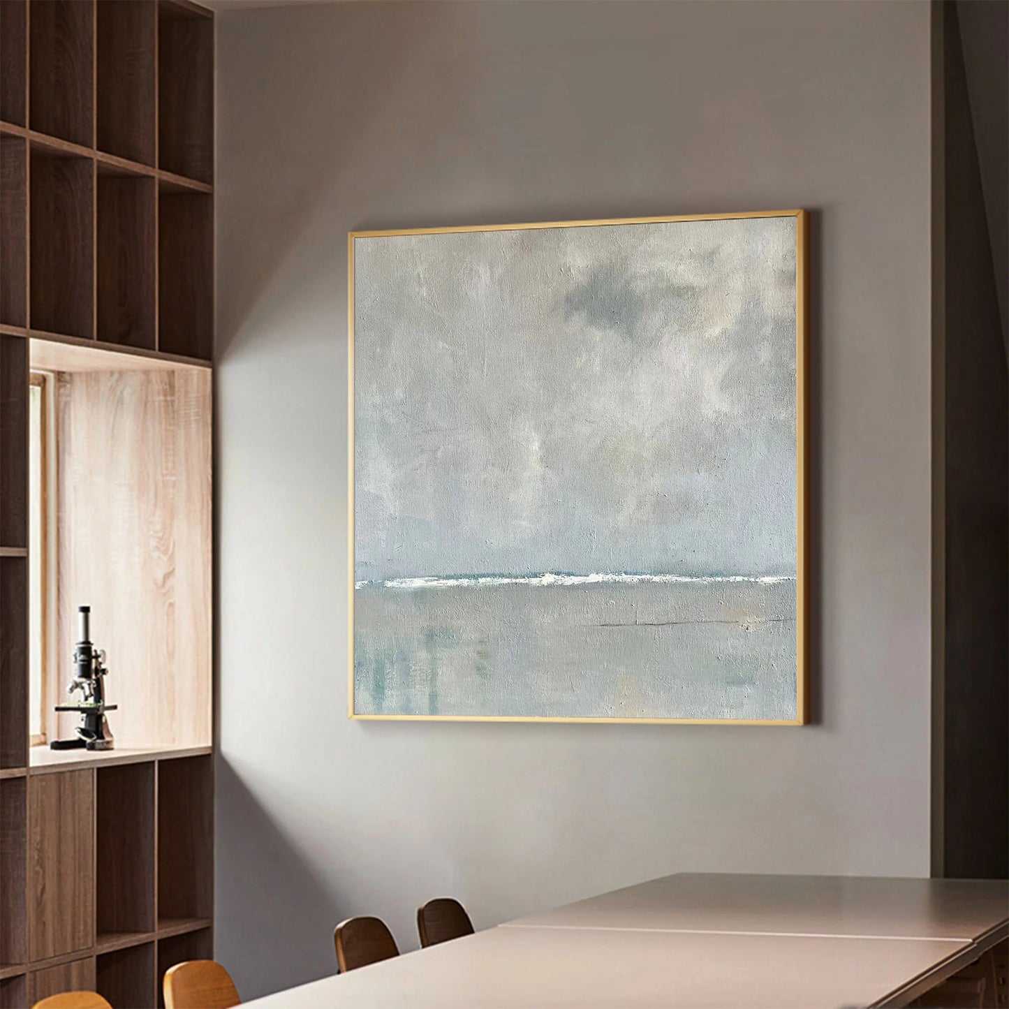 Minimalist Grey Blue Painting CM#113