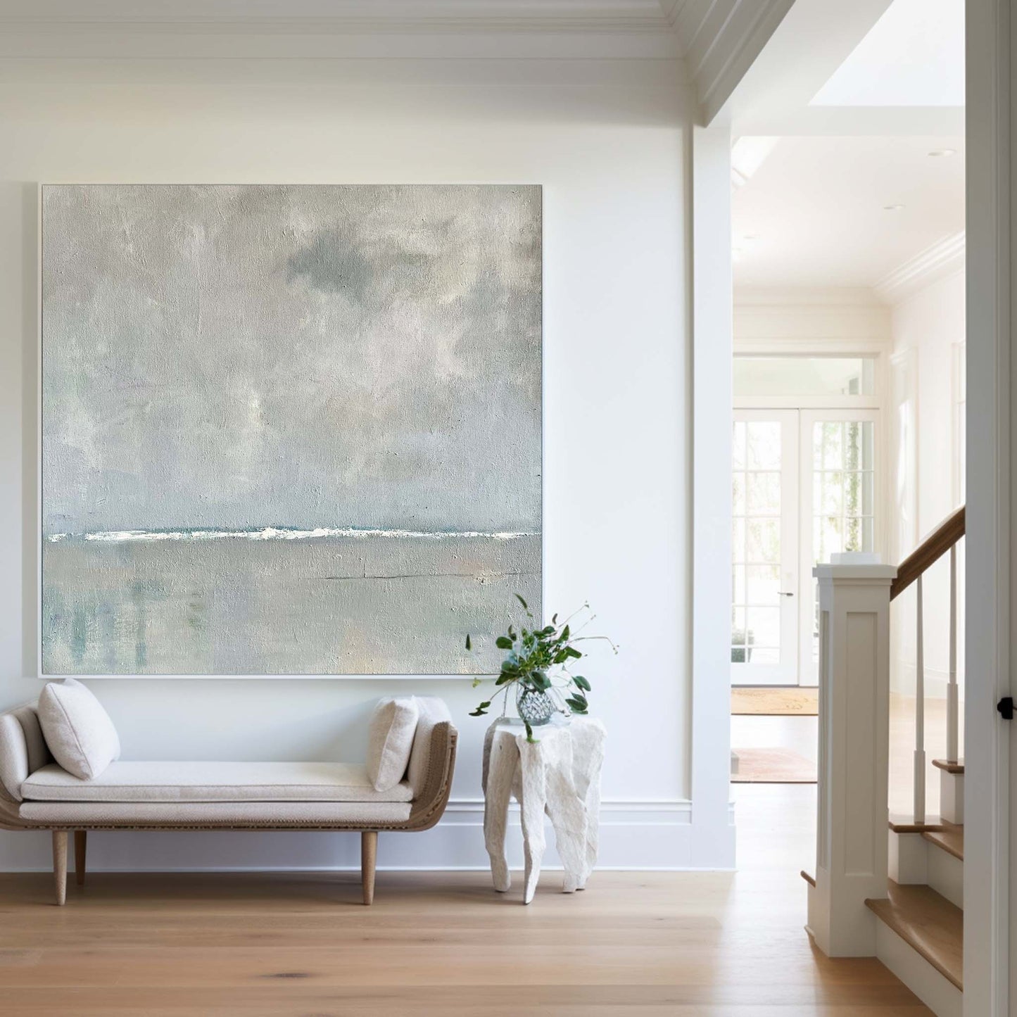 Minimalist Grey Blue Painting CM#113