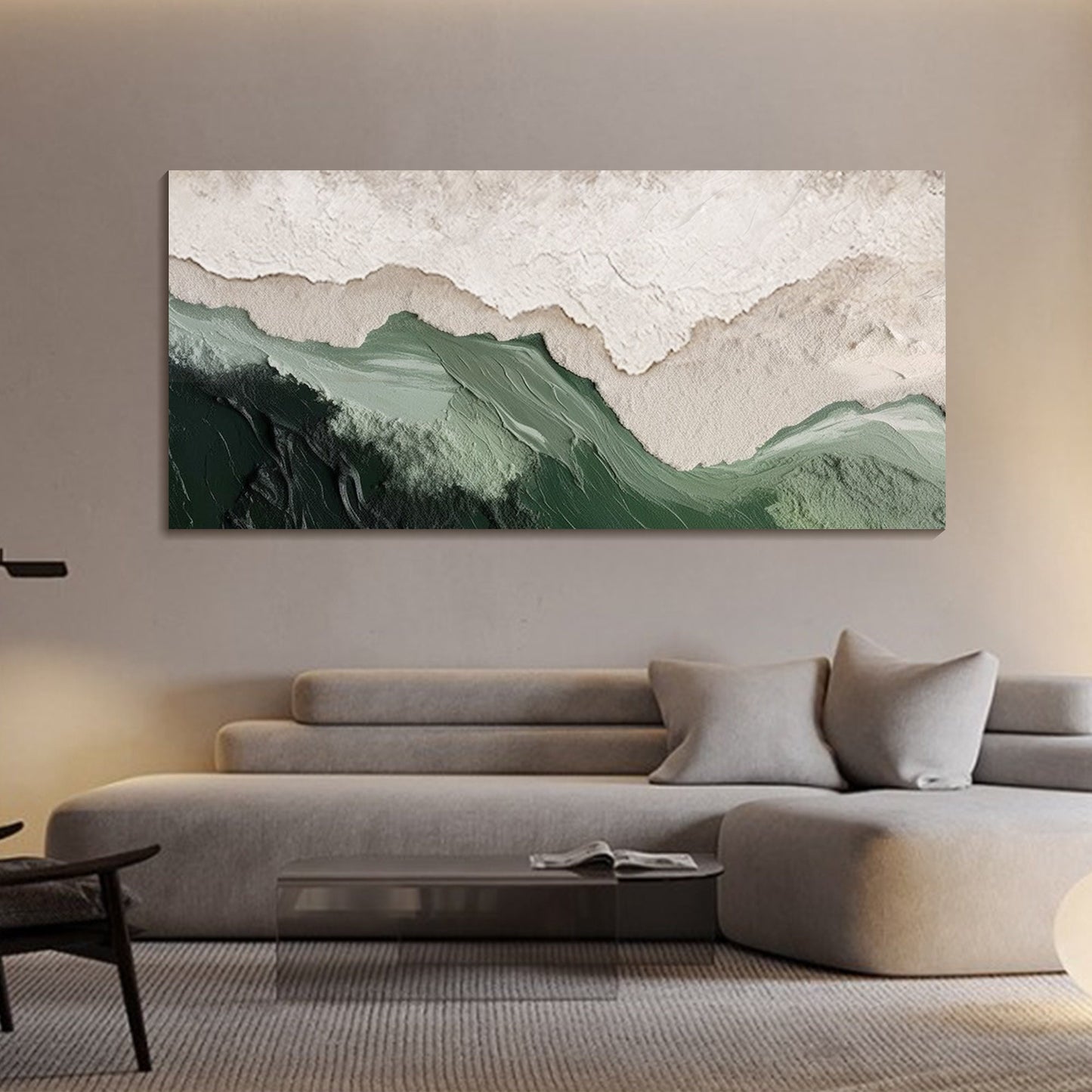 Minimalist Green Ocean Painting CM#150