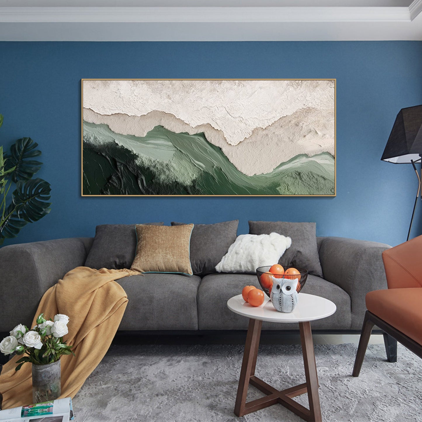 Minimalist Green Ocean Painting CM#150