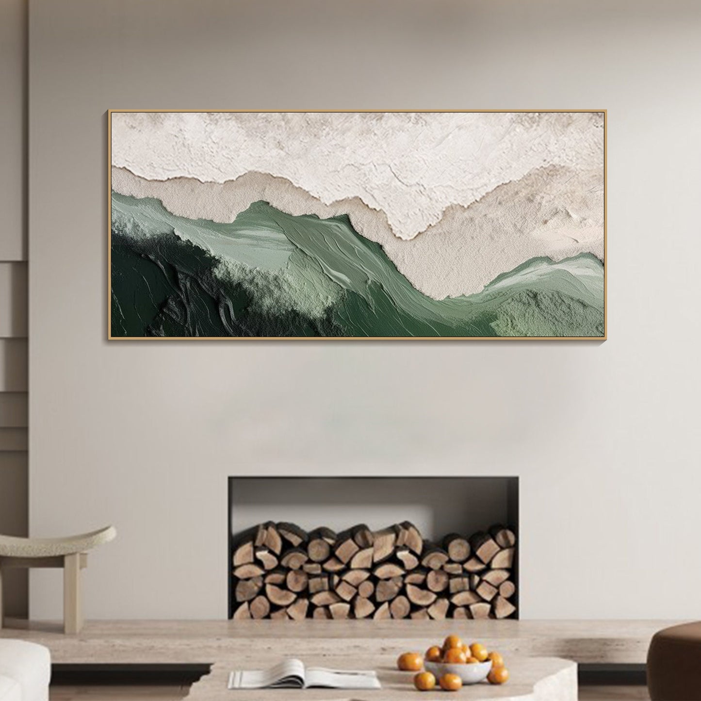Minimalist Green Ocean Painting CM#150