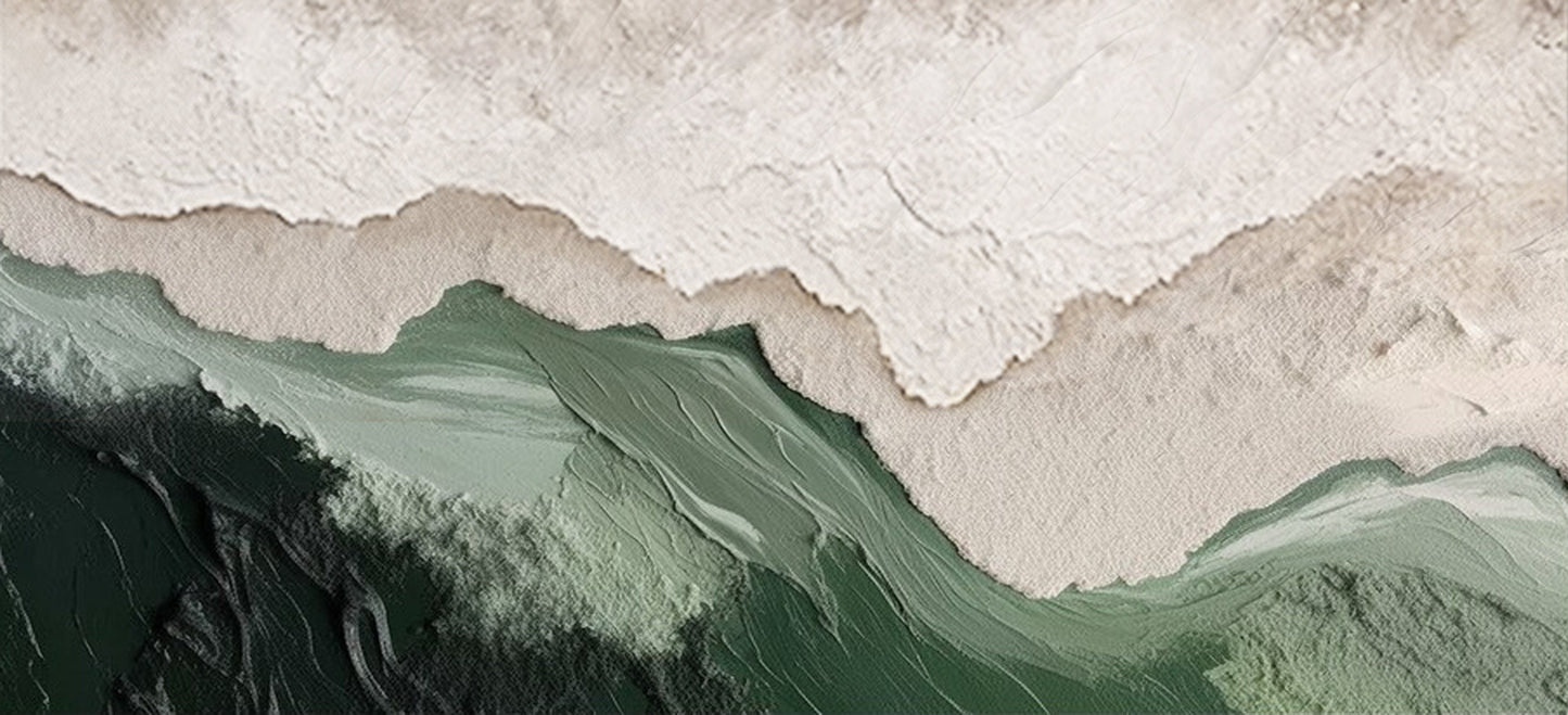 Minimalist Green Ocean Painting CM#150