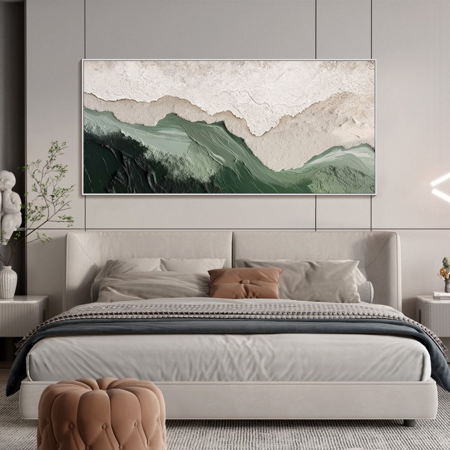 Minimalist Green Ocean Painting CM#150