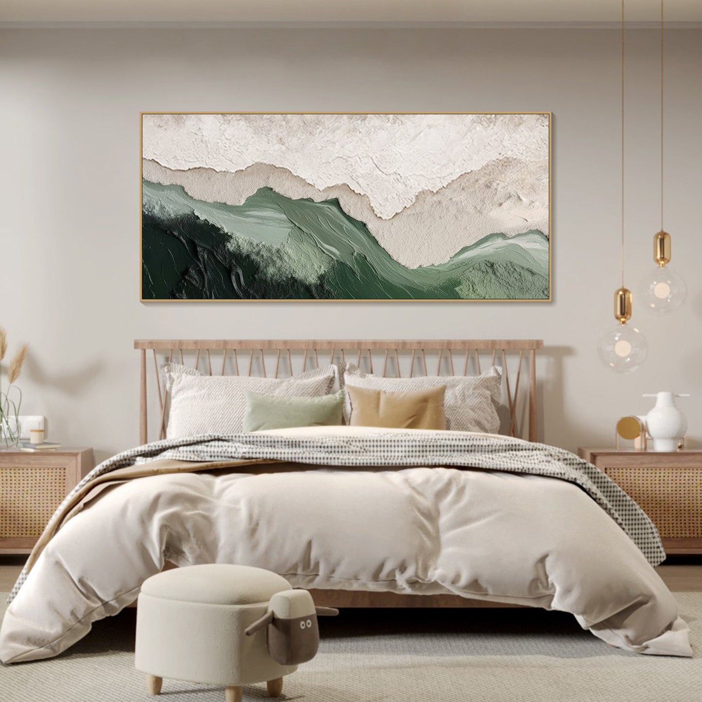Minimalist Green Ocean Painting CM#150