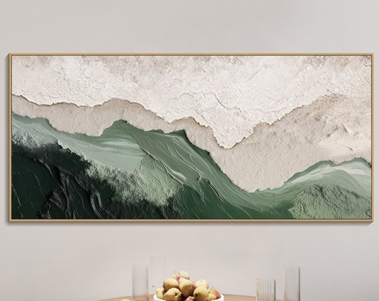 Minimalist Green Ocean Painting CM#150