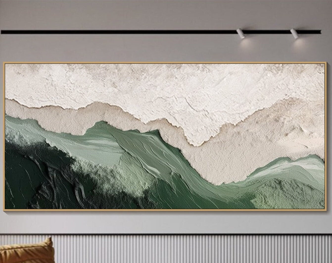 Minimalist Green Ocean Painting CM#150