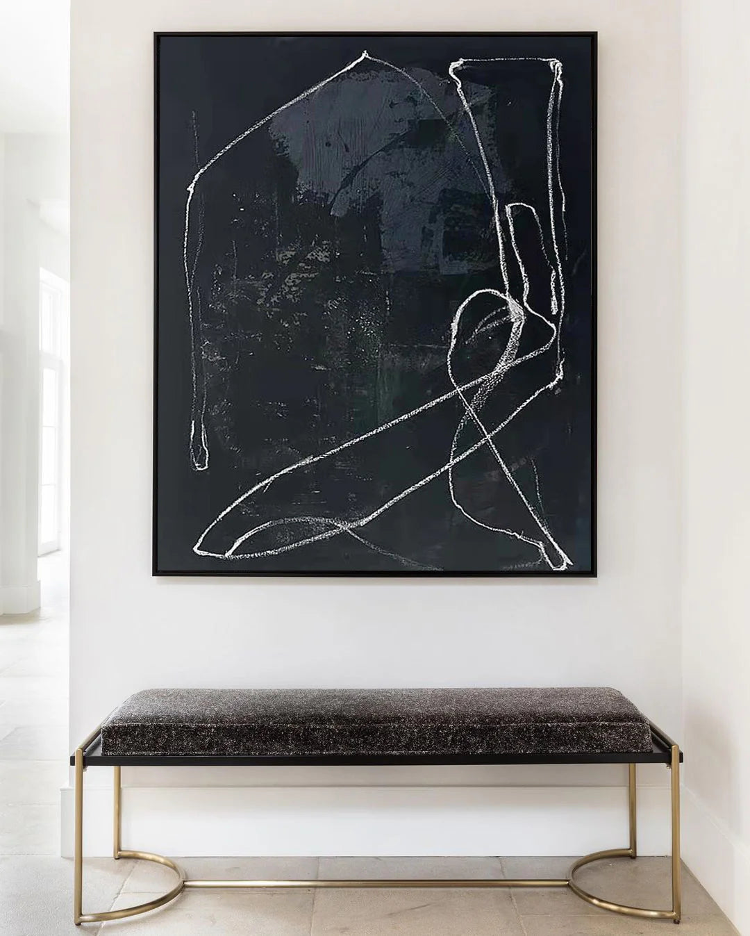 Minimalist Black Line Painting CM#117