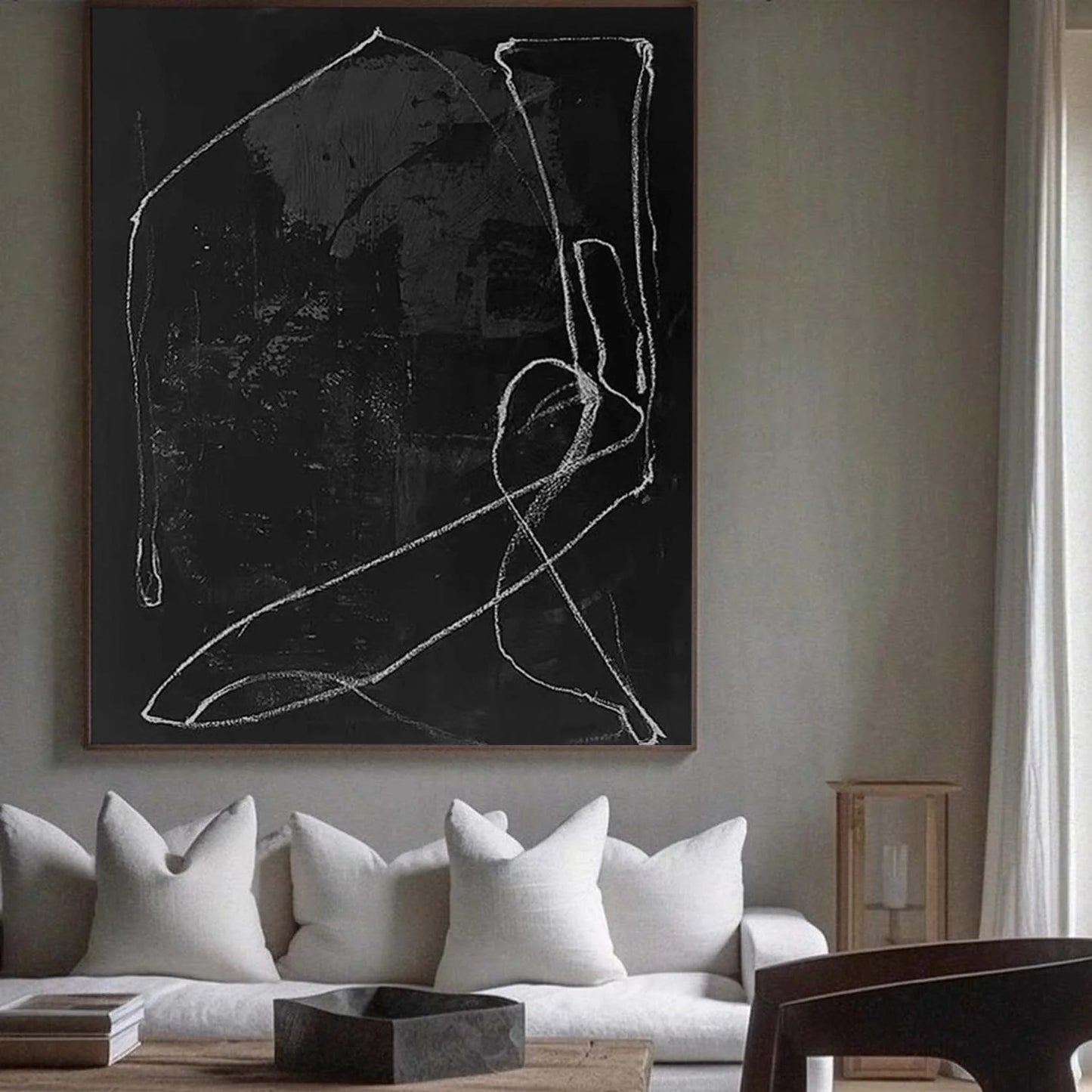 Minimalist Black Line Painting CM#117