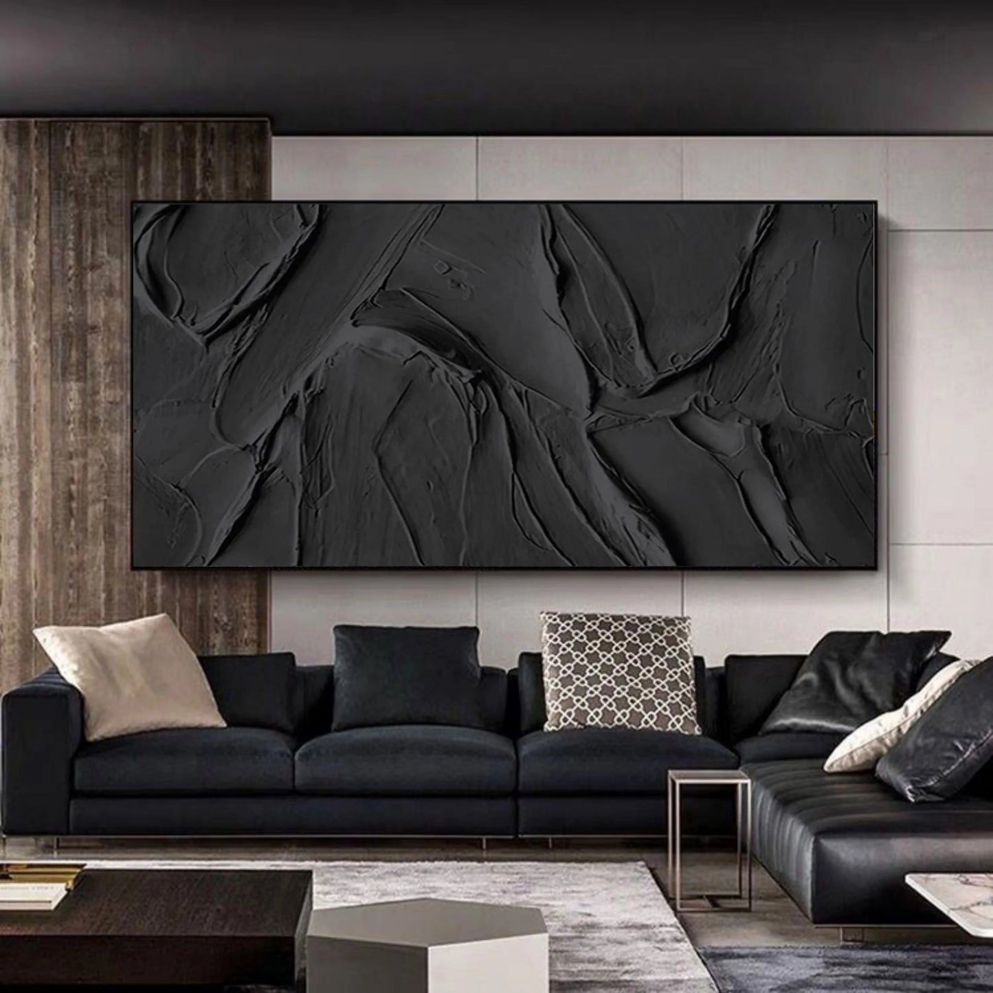 Wabi-Sabi Texture Painting Black TA#036