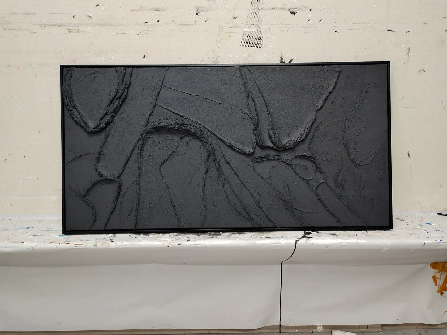 Wabi-Sabi Texture Painting Black TA#036