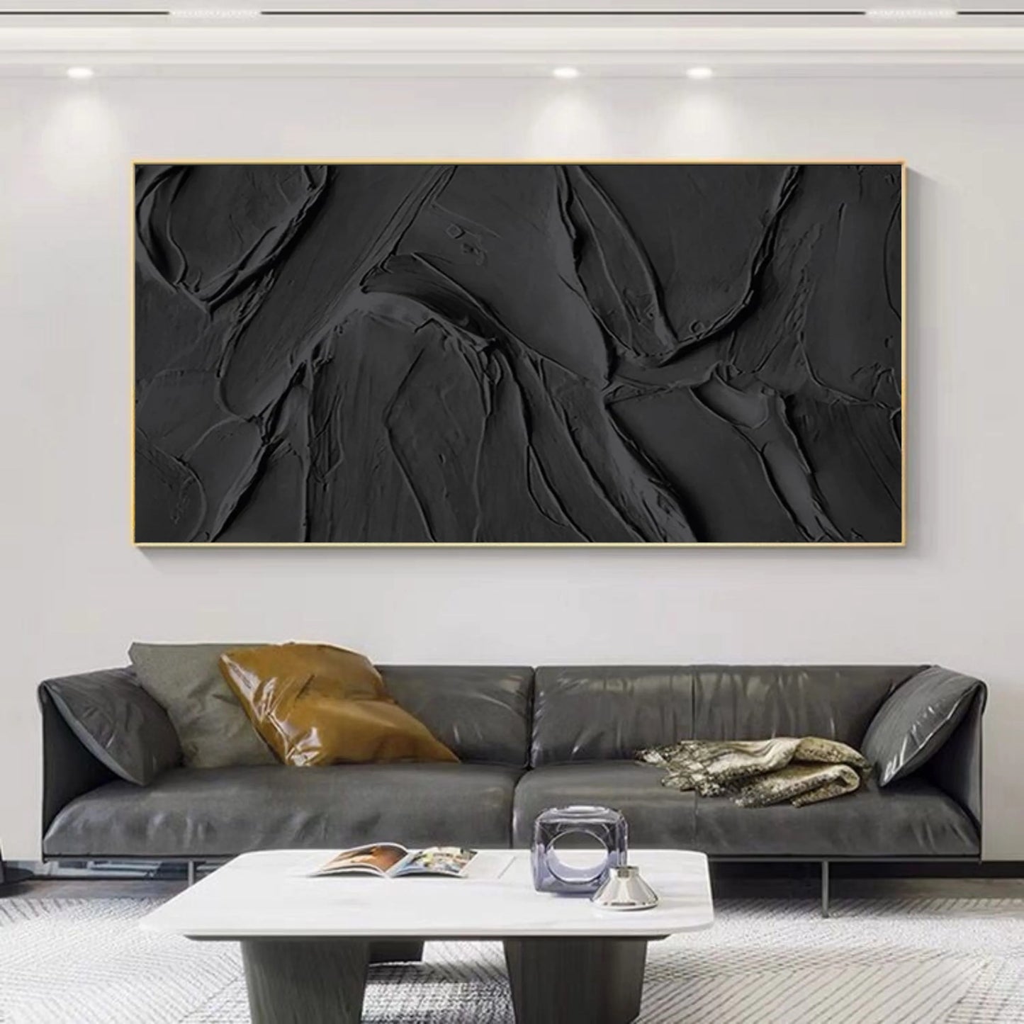 Wabi-Sabi Texture Painting Black TA#036
