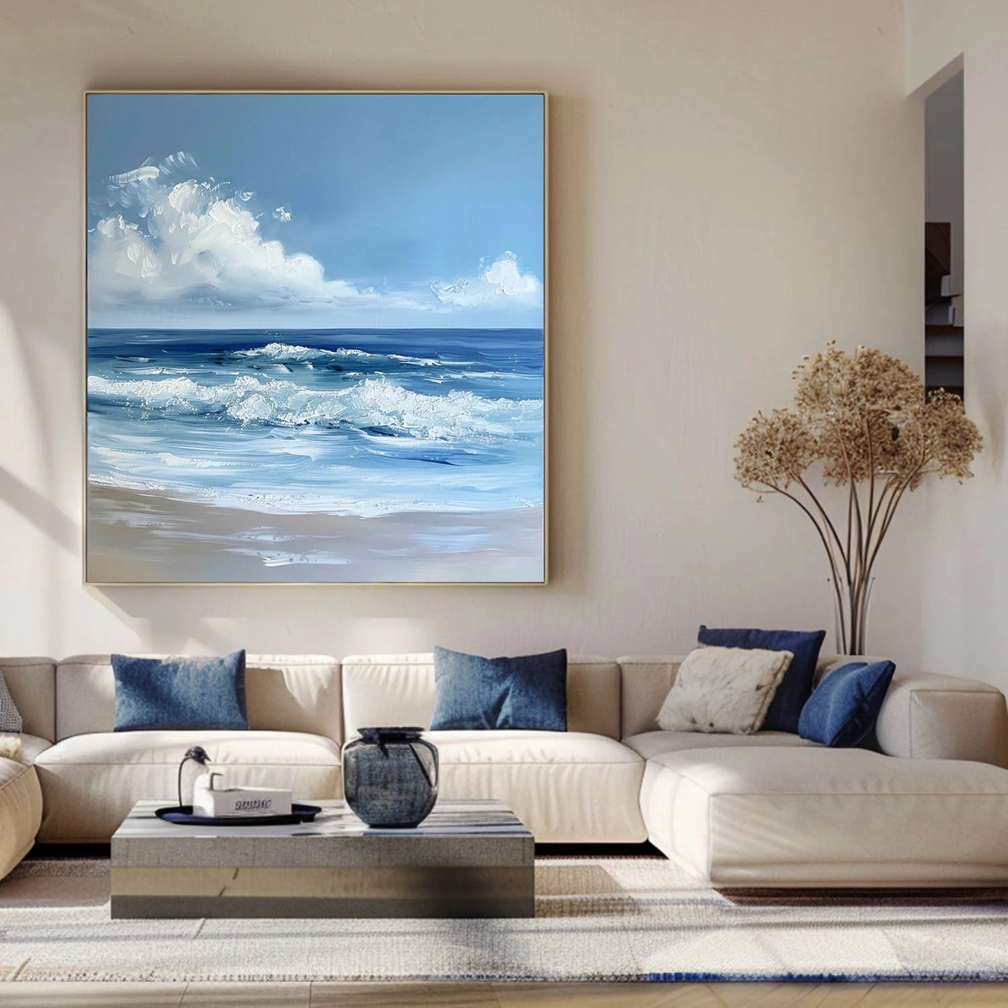 Minimalist Blue Ocean Painting CM#132