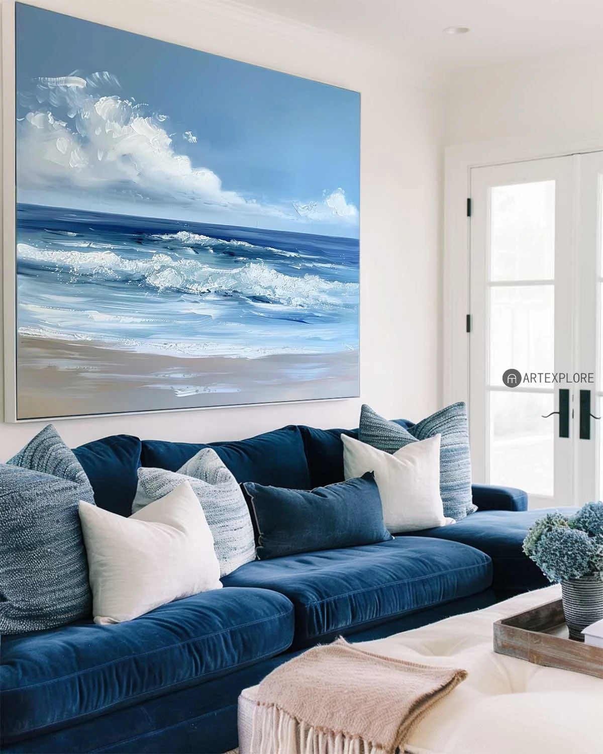 Minimalist Blue Ocean Painting CM#132