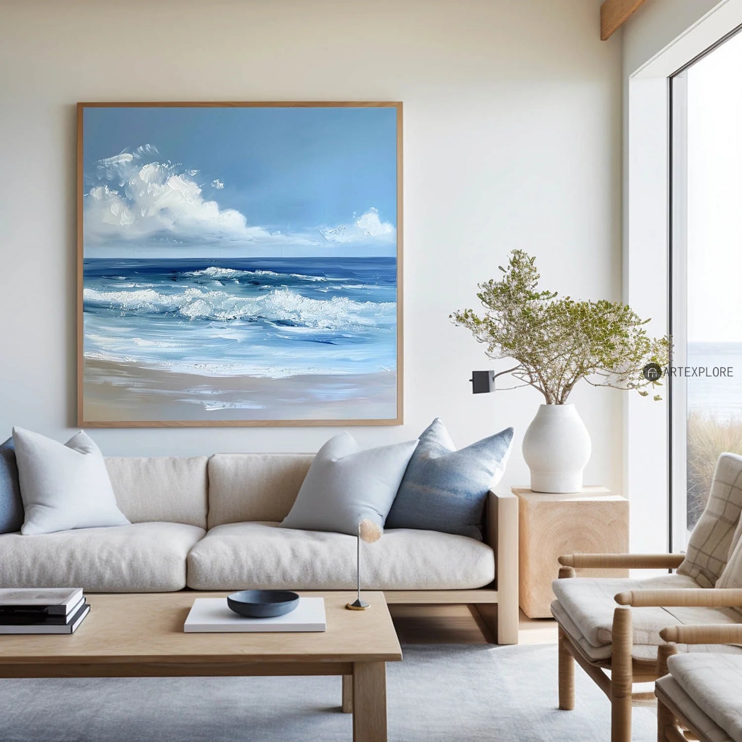 Minimalist Blue Ocean Painting CM#132