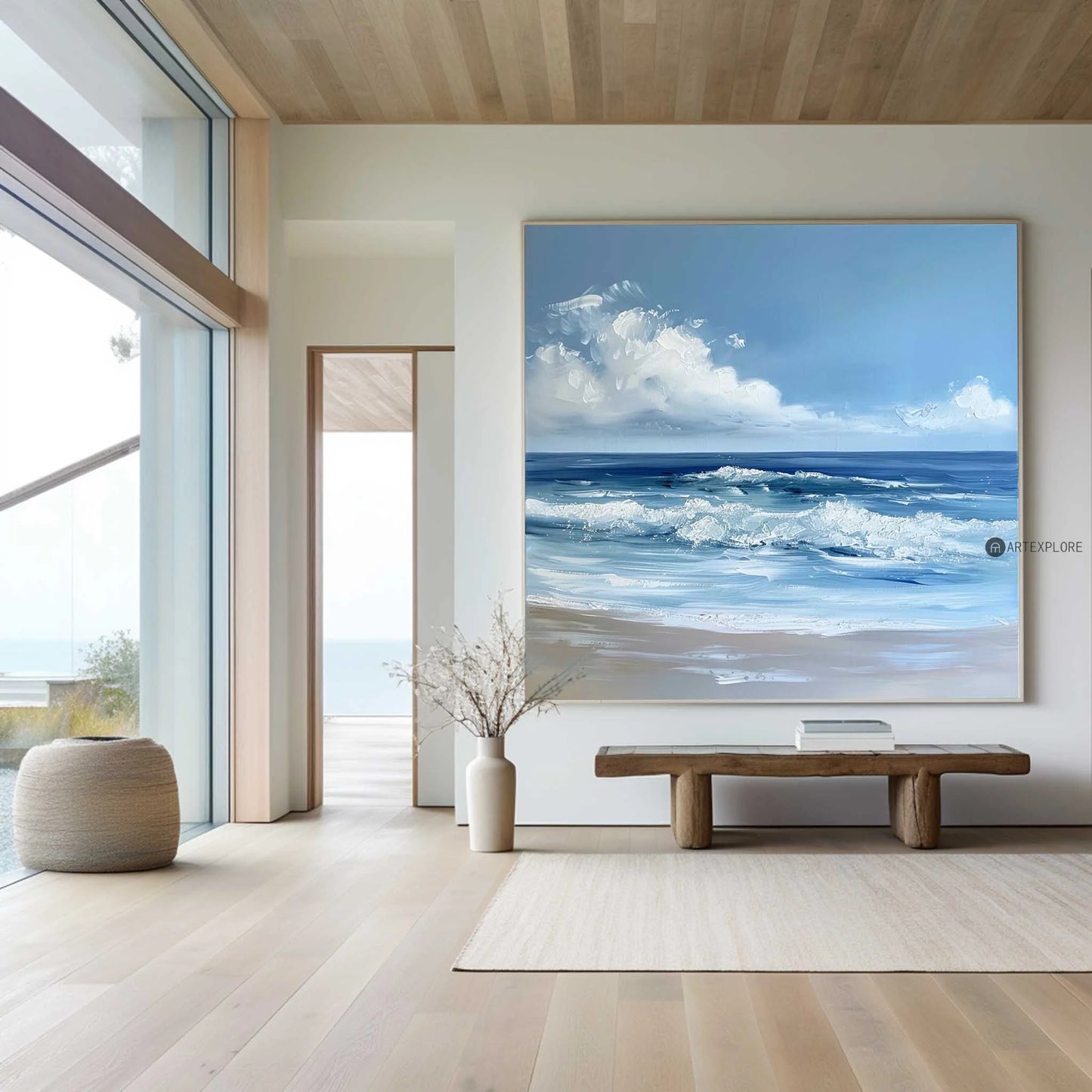 Minimalist Blue Ocean Painting CM#132