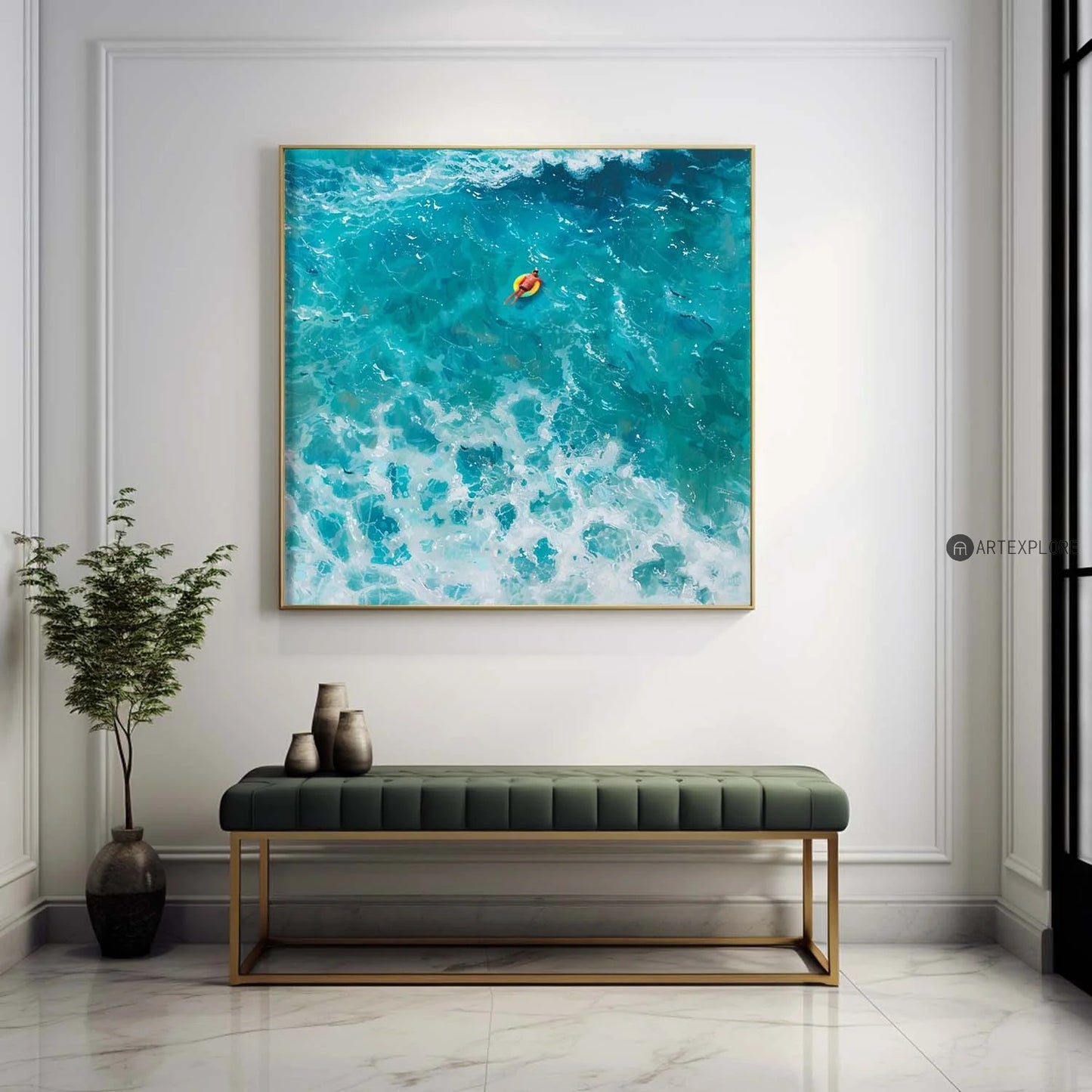 Minimalist Blue Ocean Painting CM#133