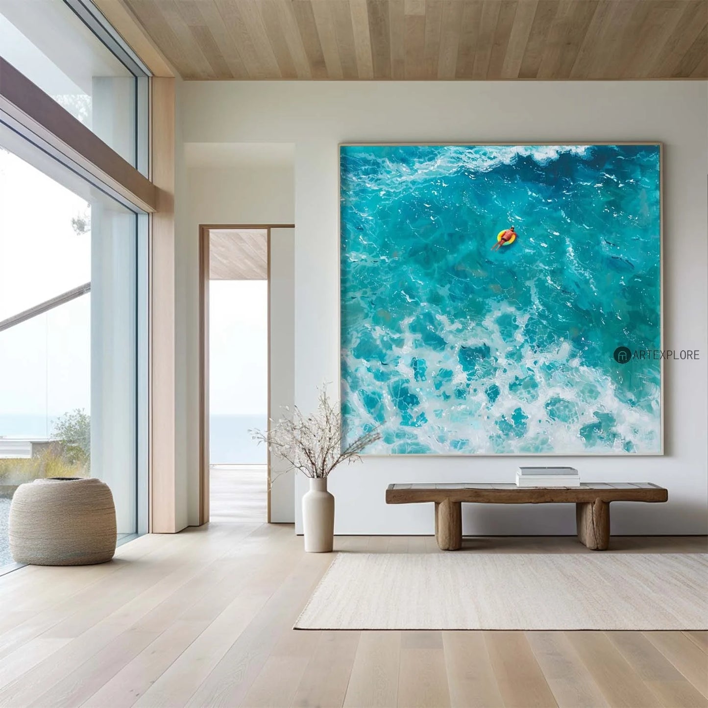Minimalist Blue Ocean Painting CM#133