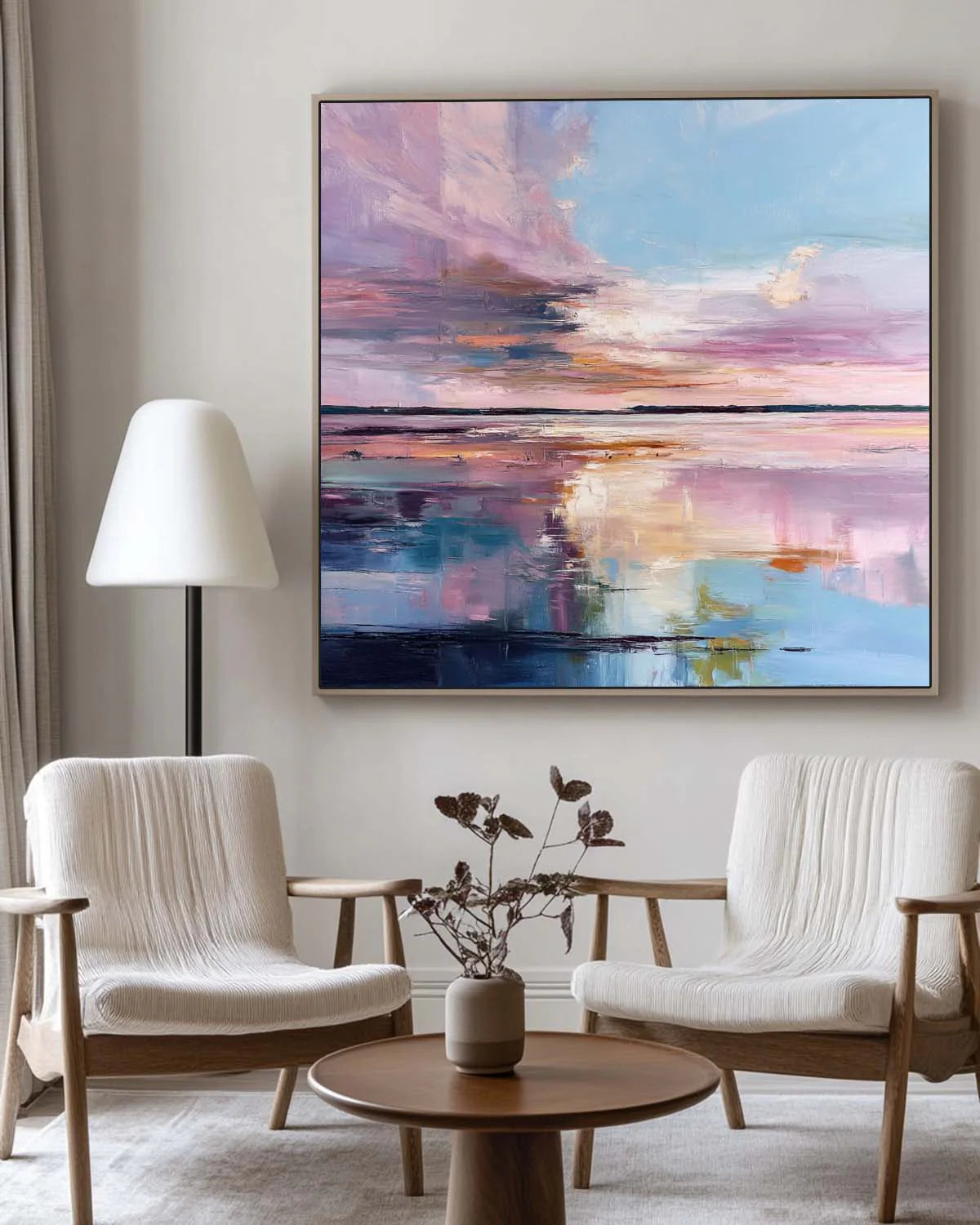 Minimalist Purple Landscape Painting CM#153