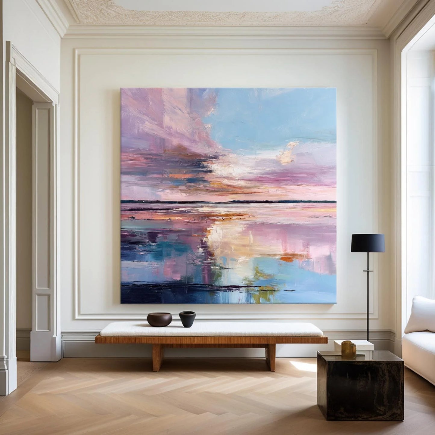 Minimalist Purple Landscape Painting CM#153