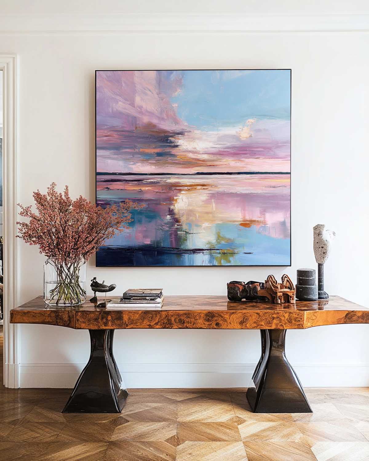 Minimalist Purple Landscape Painting CM#153