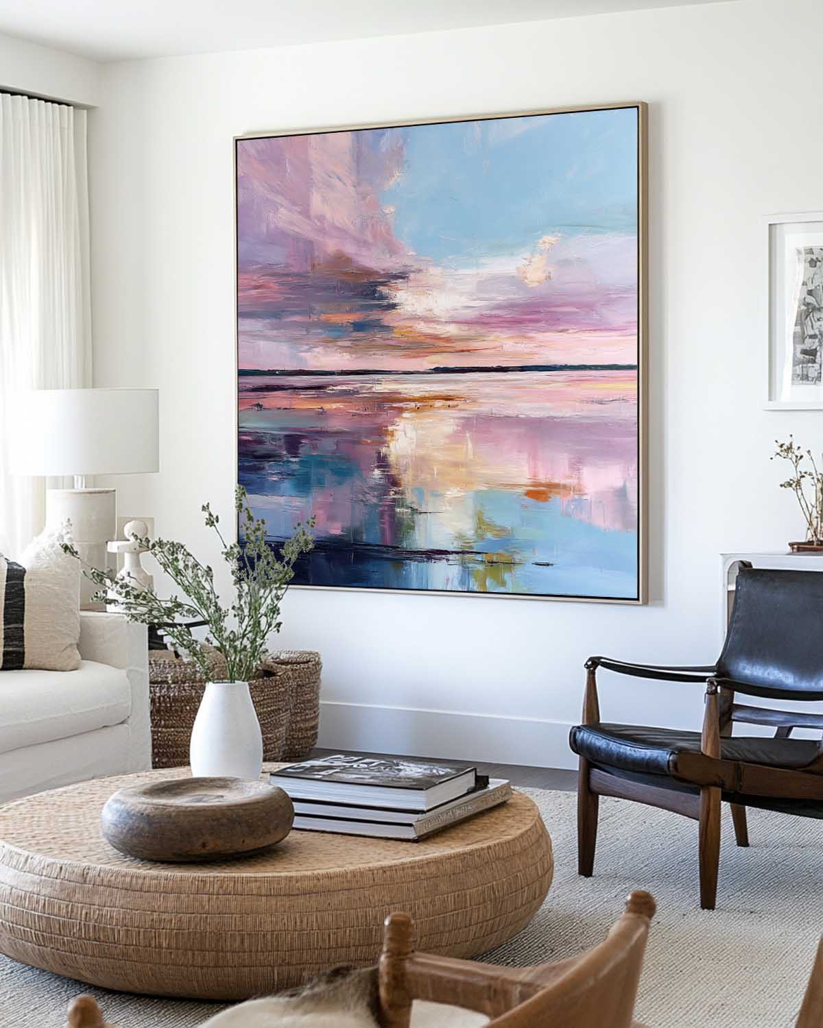 Minimalist Purple Landscape Painting CM#153