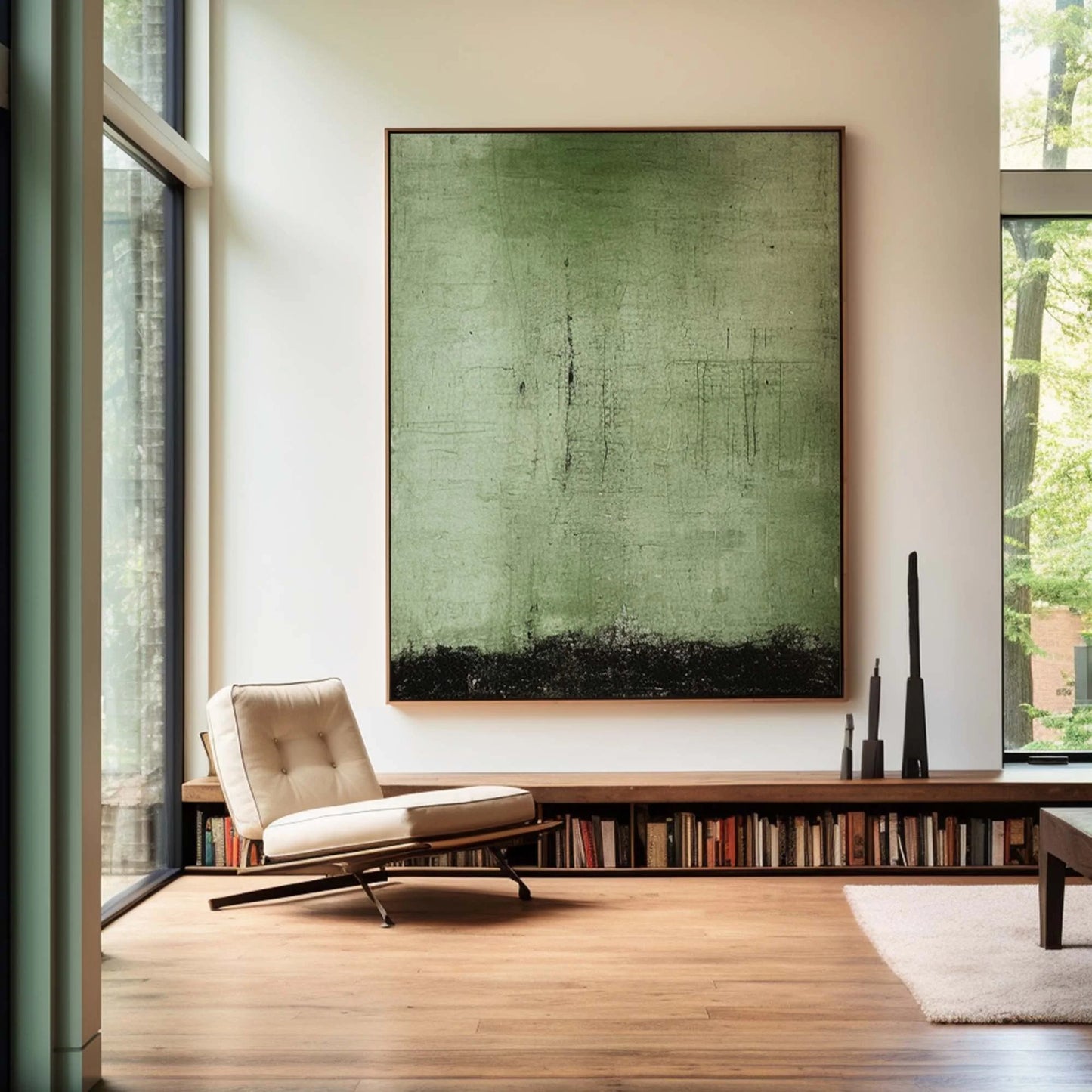 Minimalist Green Toned Painting CM#121
