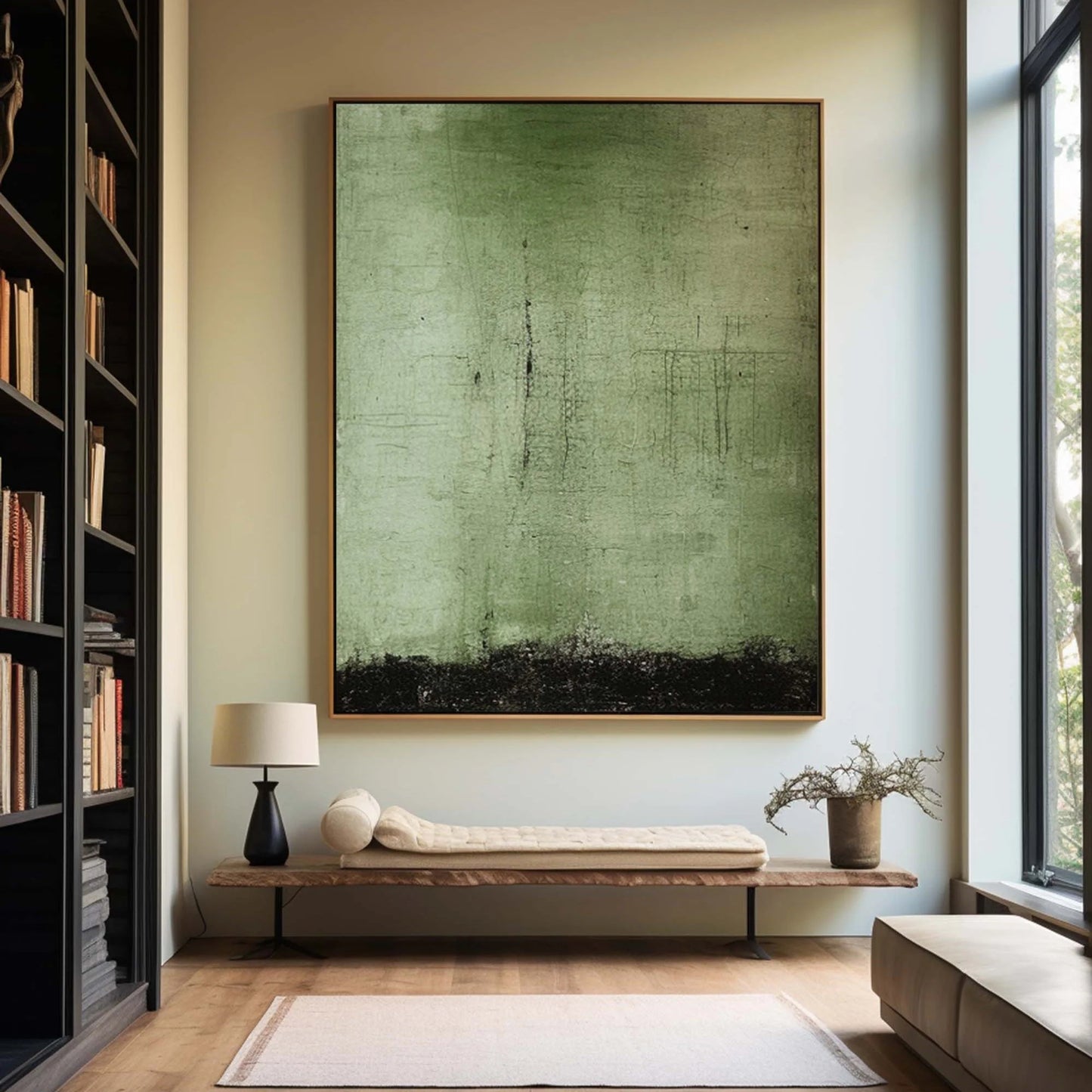 Minimalist Green Toned Painting CM#121