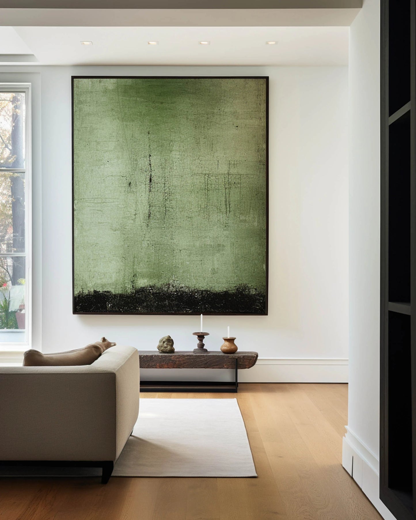 Minimalist Green Toned Painting CM#121