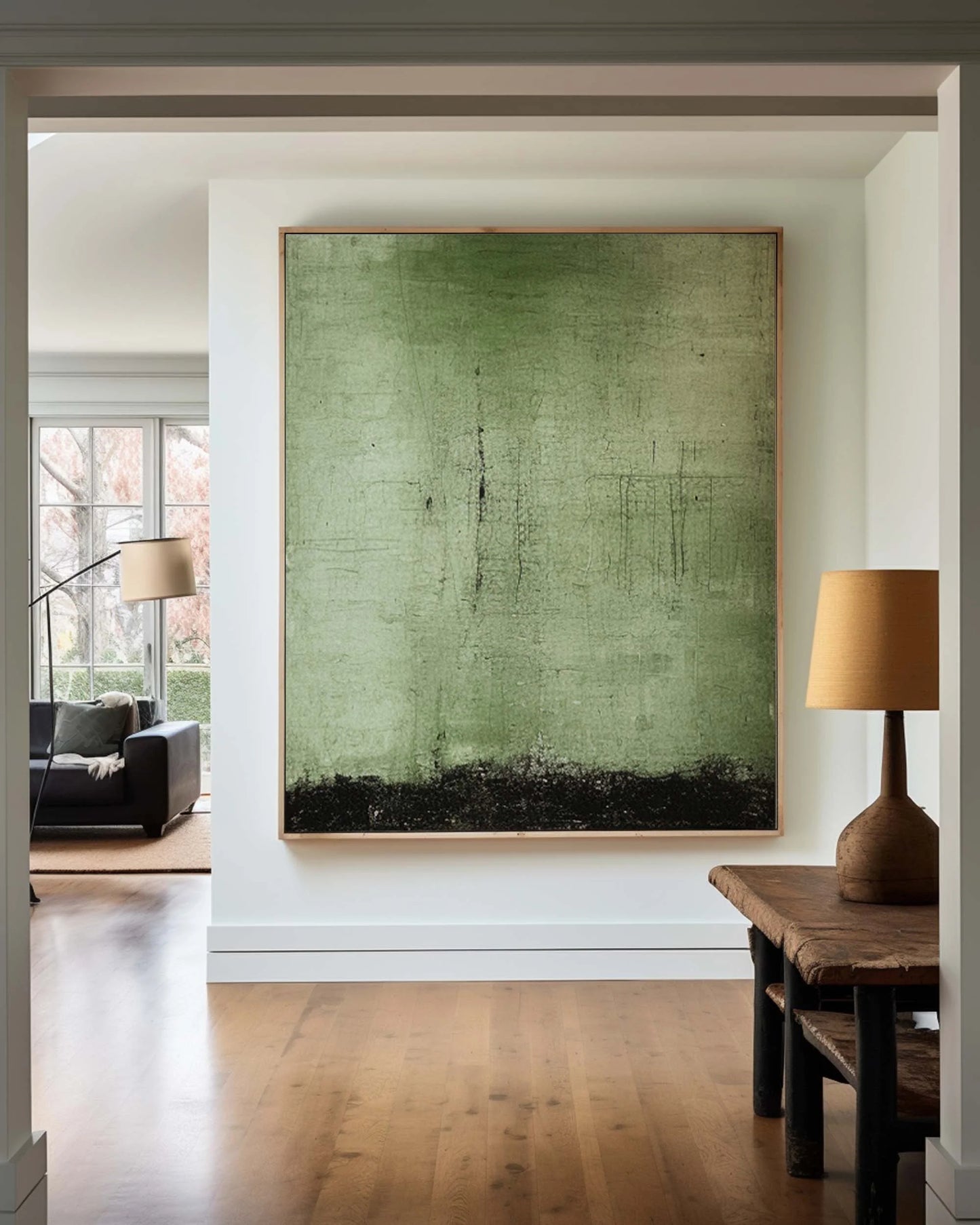 Minimalist Green Toned Painting CM#121