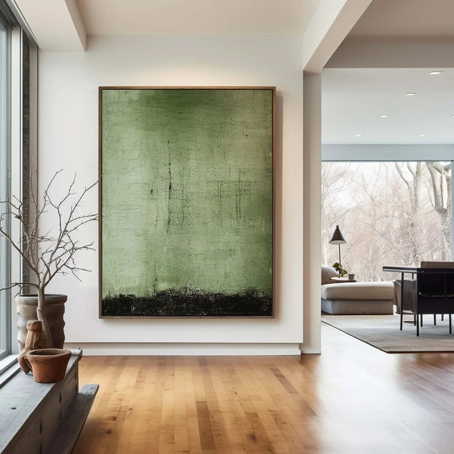 Minimalist Green Toned Painting CM#121