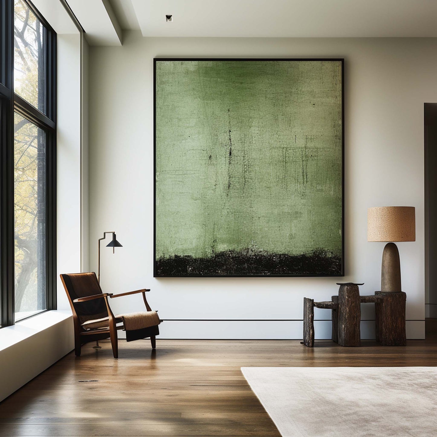 Minimalist Green Toned Painting CM#121