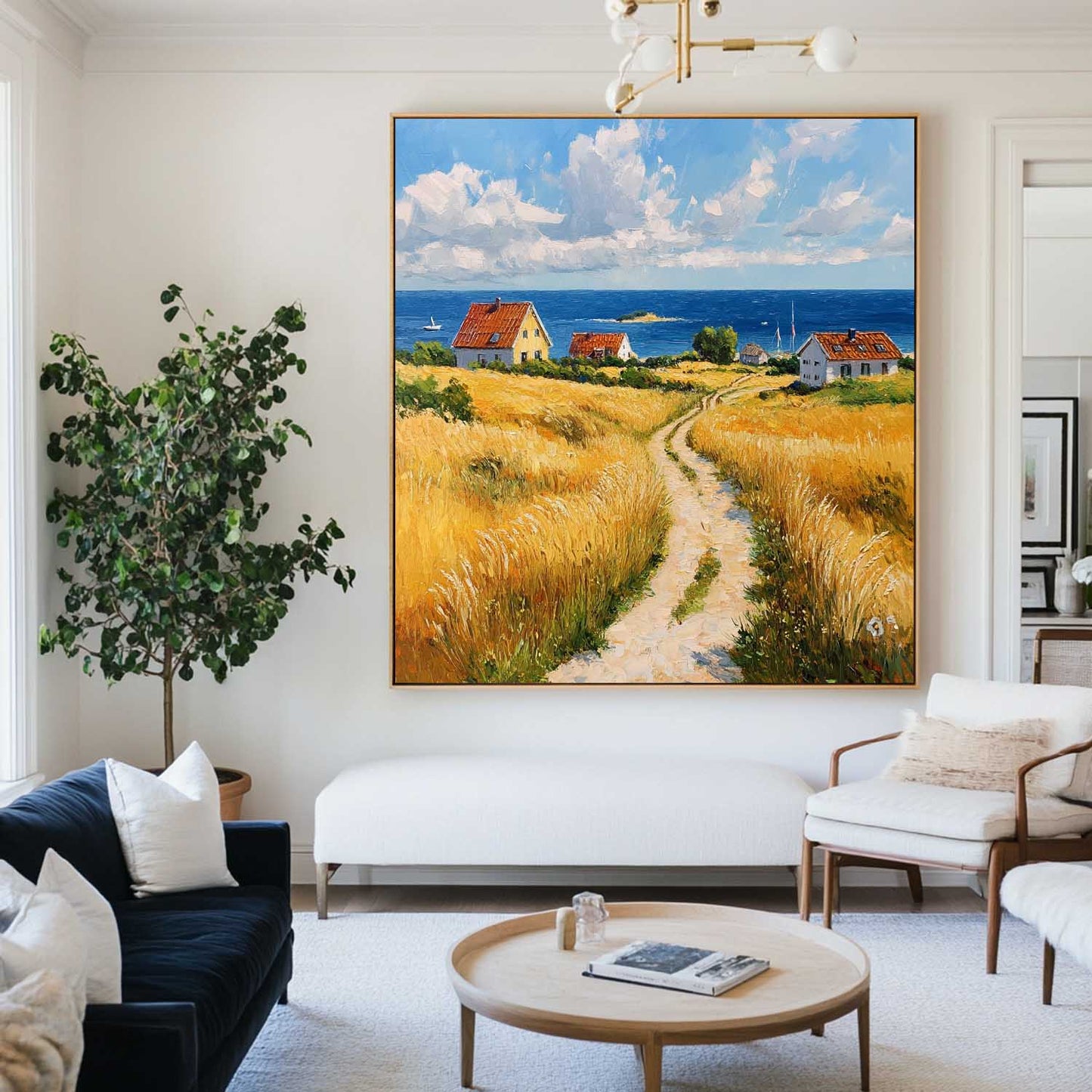 Minimalist Autumn Landscape Painting CM#146