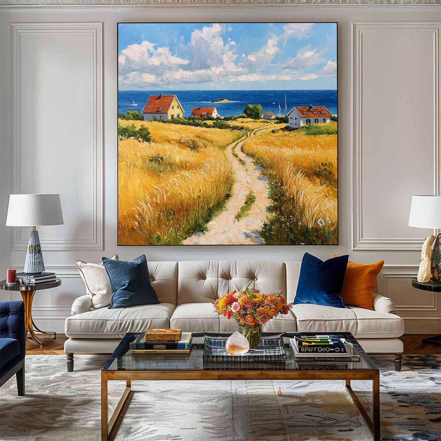 Minimalist Autumn Landscape Painting CM#146