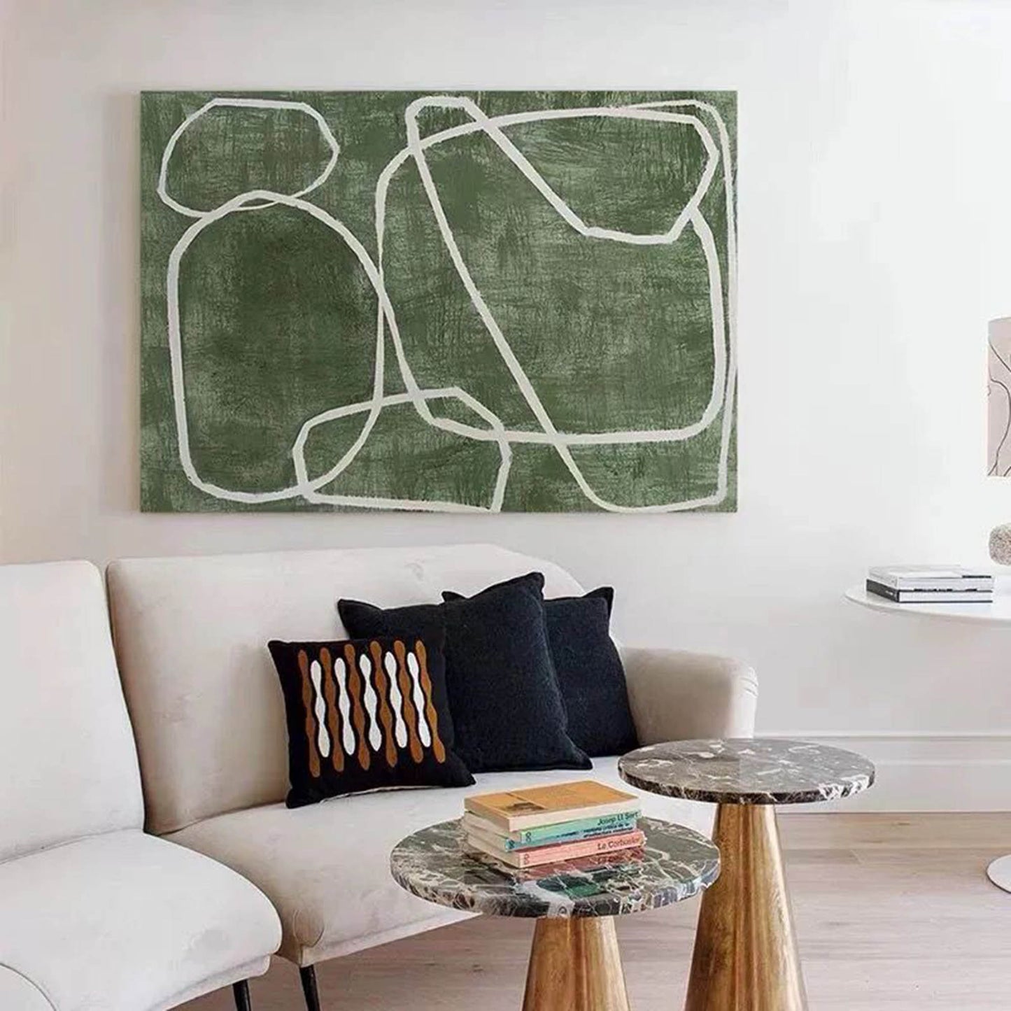 Wabi-Sabi Painting geometric Green WS#025
