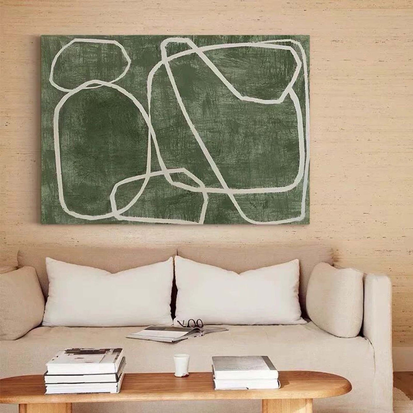 Wabi-Sabi Painting geometric Green WS#025