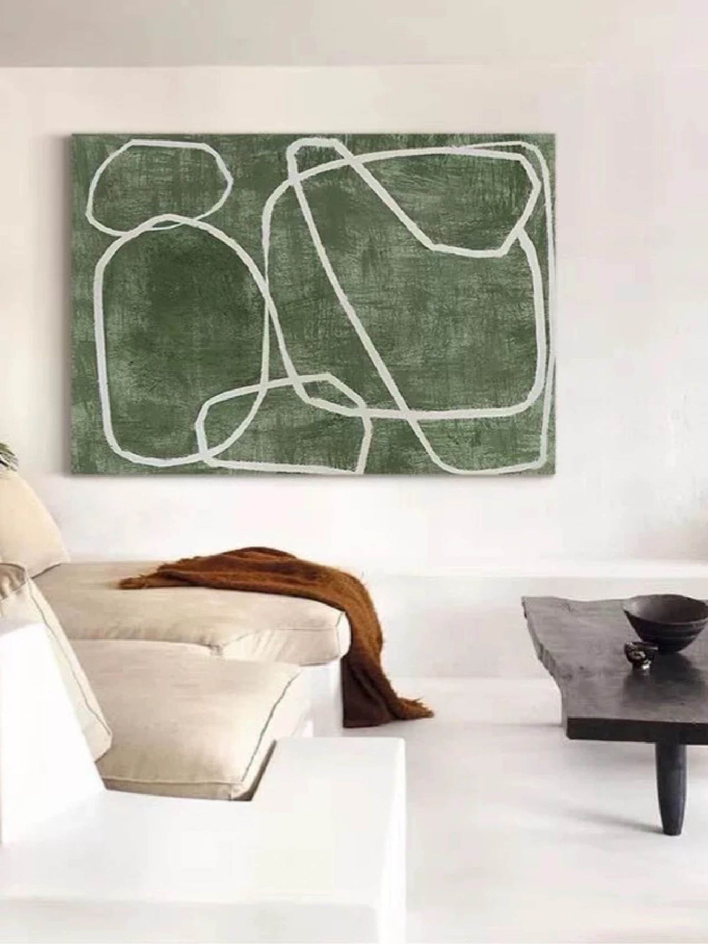 Wabi-Sabi Painting geometric Green WS#025