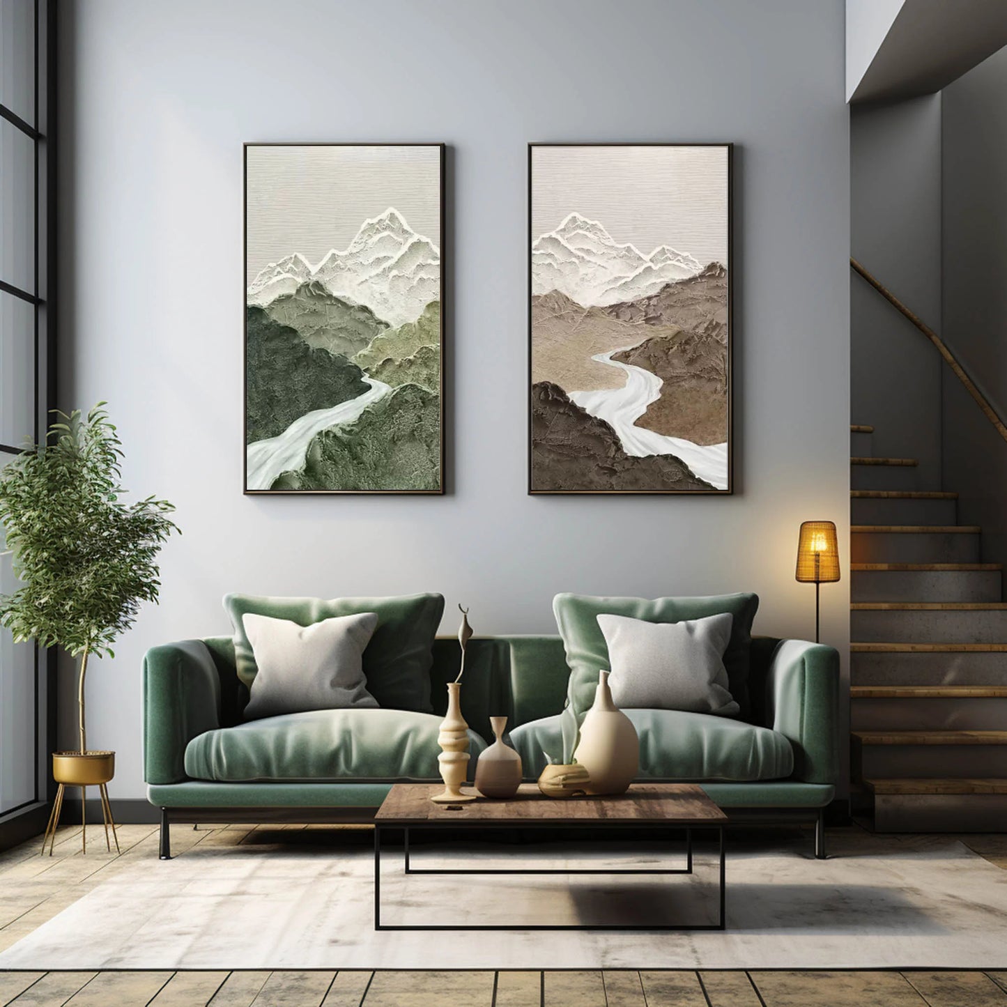 Wabi-Sabi Painting Mountain TA#012