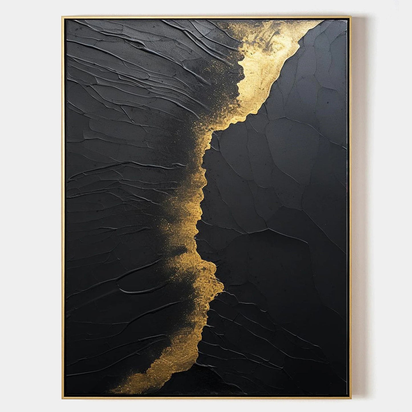 Minimalist Black Golden Painting CM#116