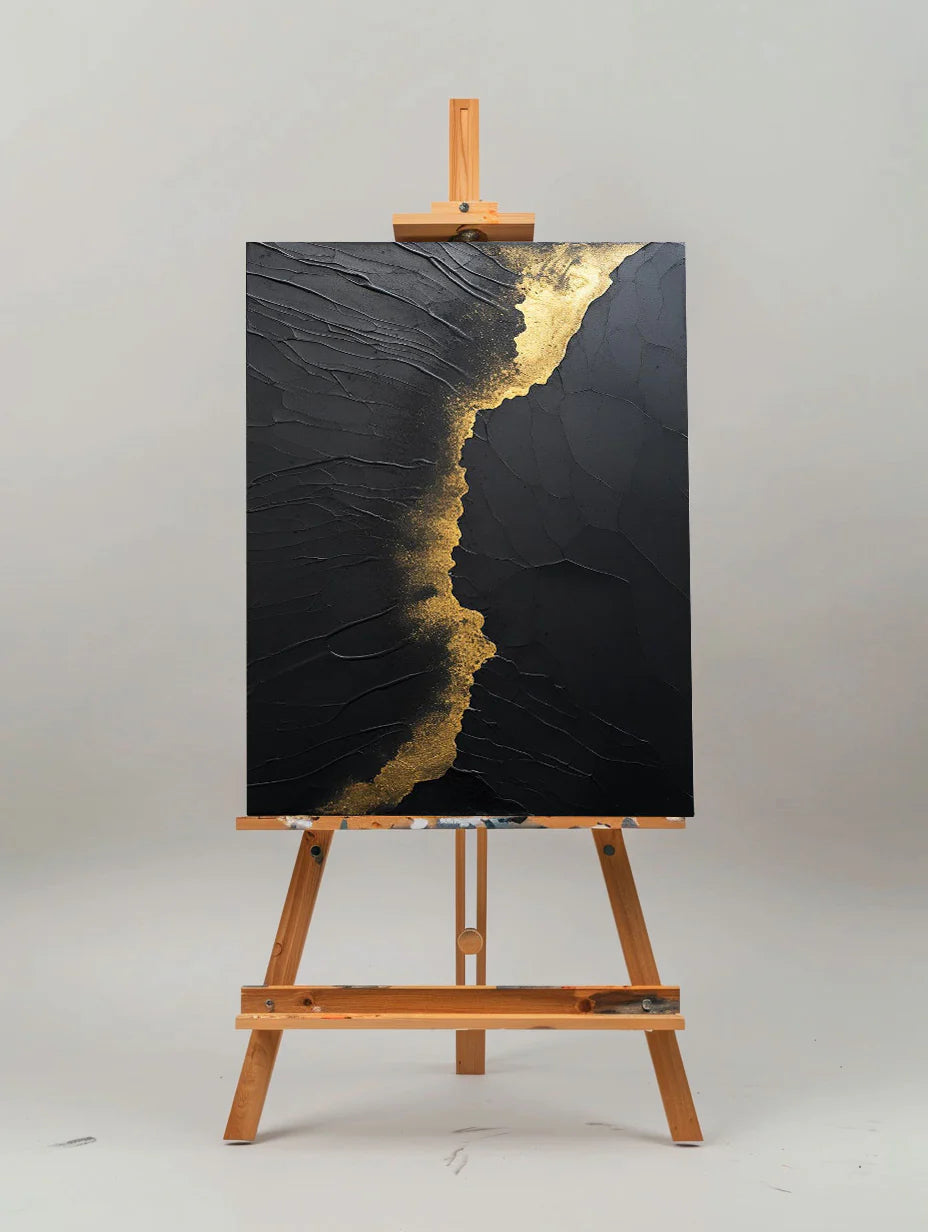 Minimalist Black Golden Painting CM#116