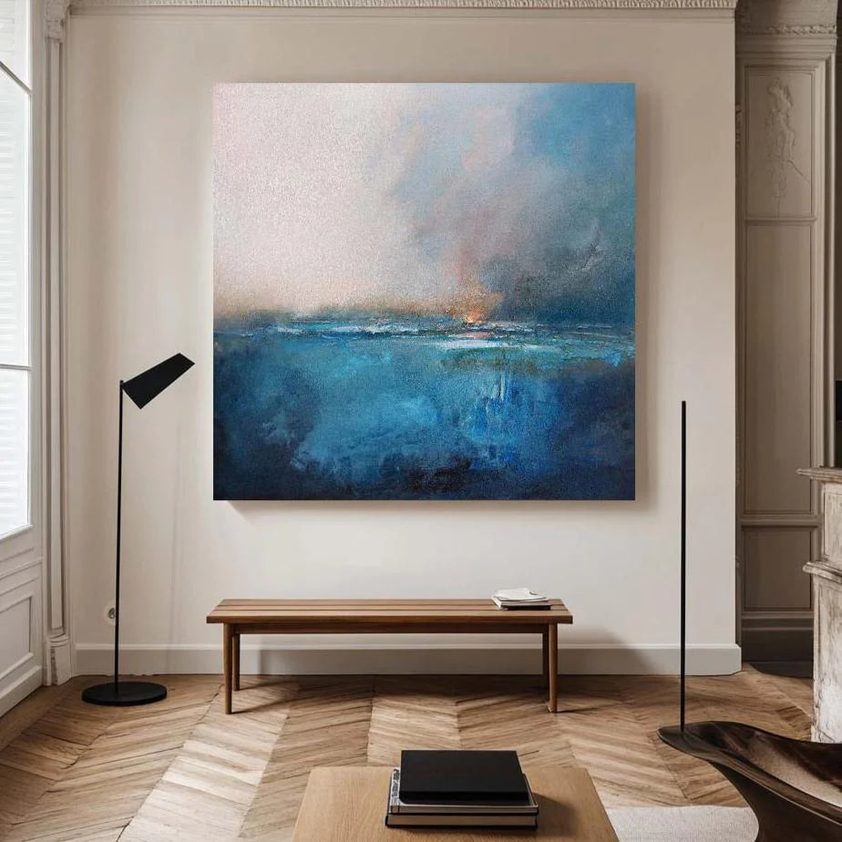 Minimalist Blue Ocean Painting CM#126