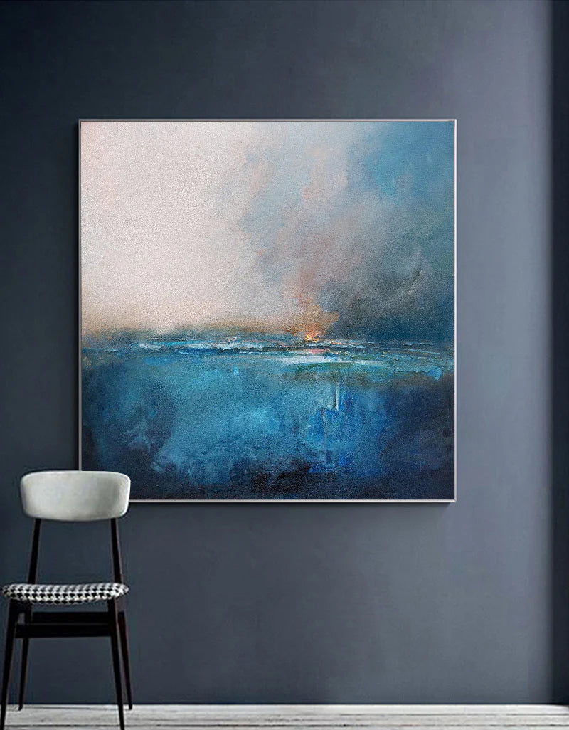 Minimalist Blue Ocean Painting CM#126
