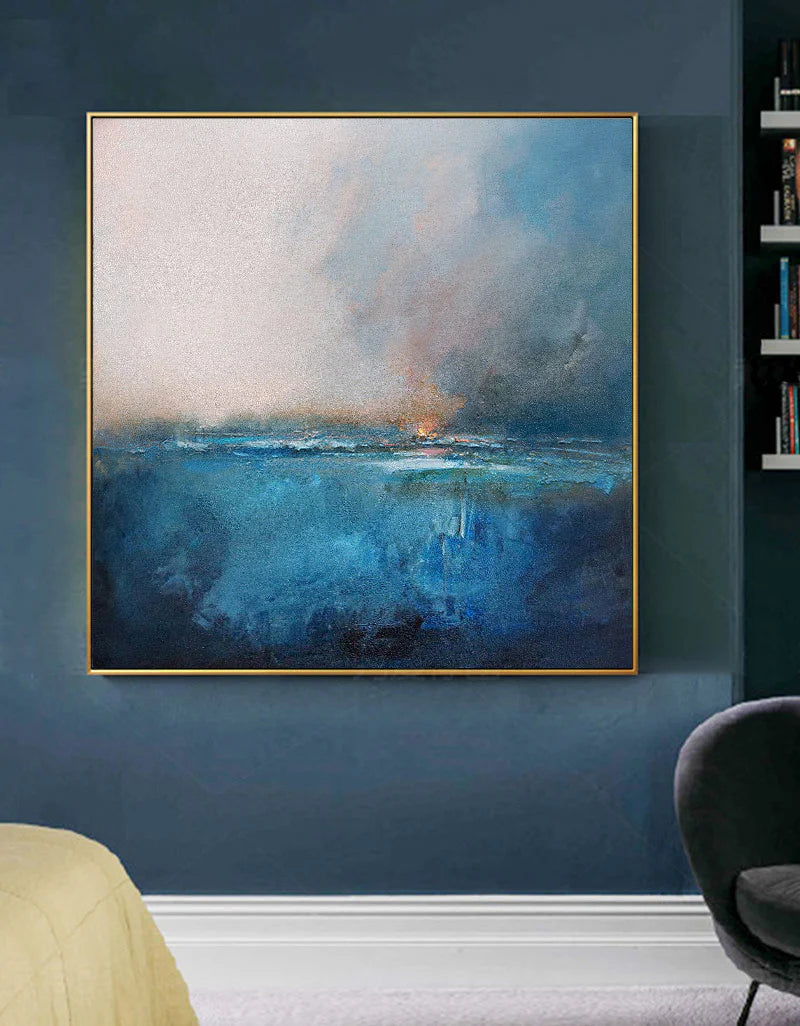 Minimalist Blue Ocean Painting CM#126