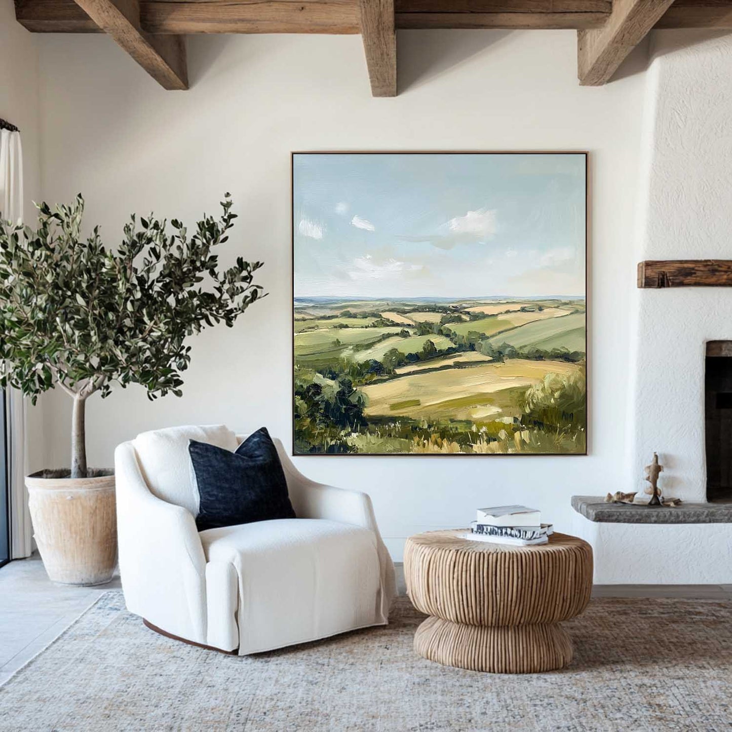 Minimalist Spring Landscape Painting CM#148