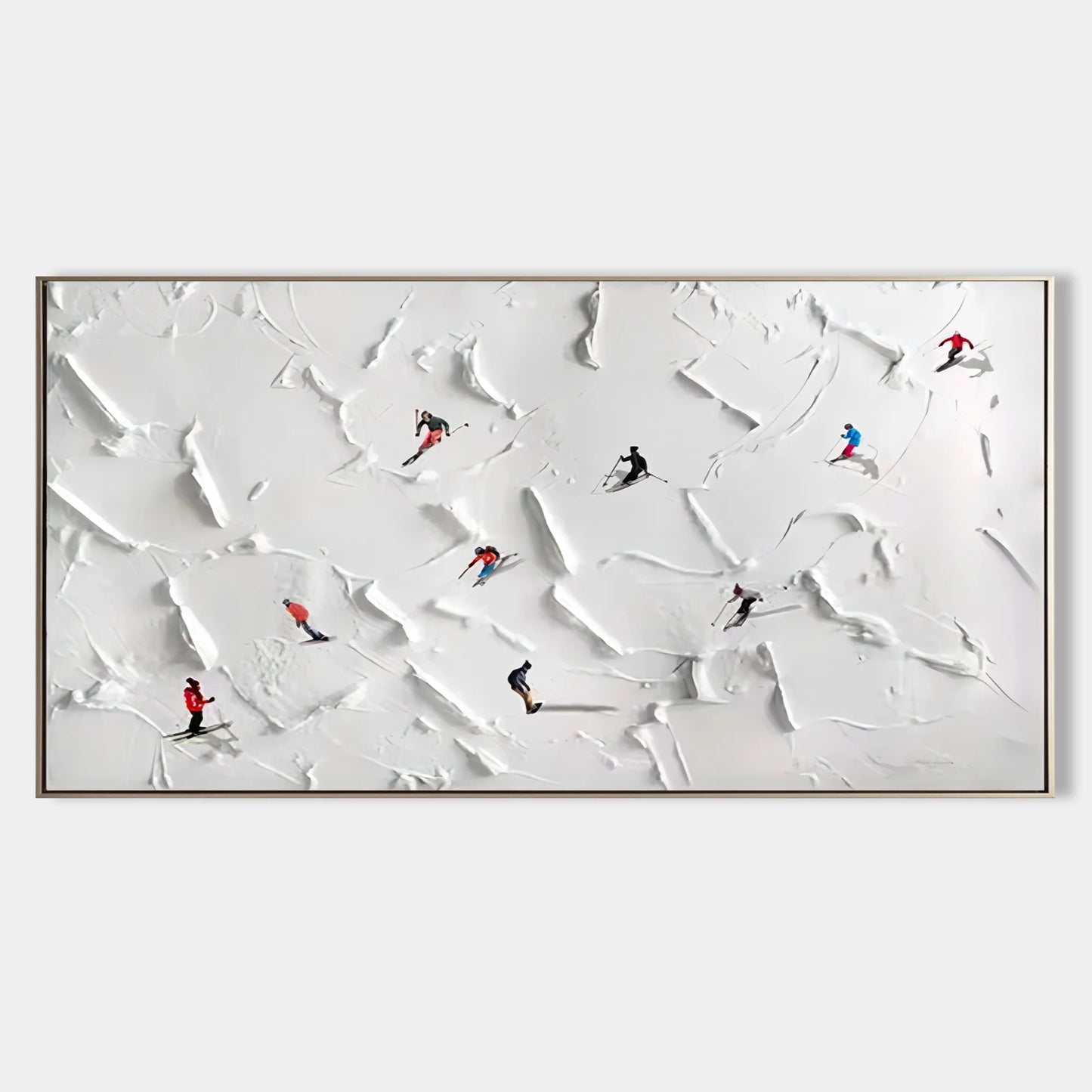 Texture Painting Skiing Snow Landscape TA#027